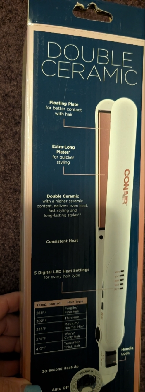 Conair Double Ceramic Rose Gold and White Flat Iron - Smooth Styling